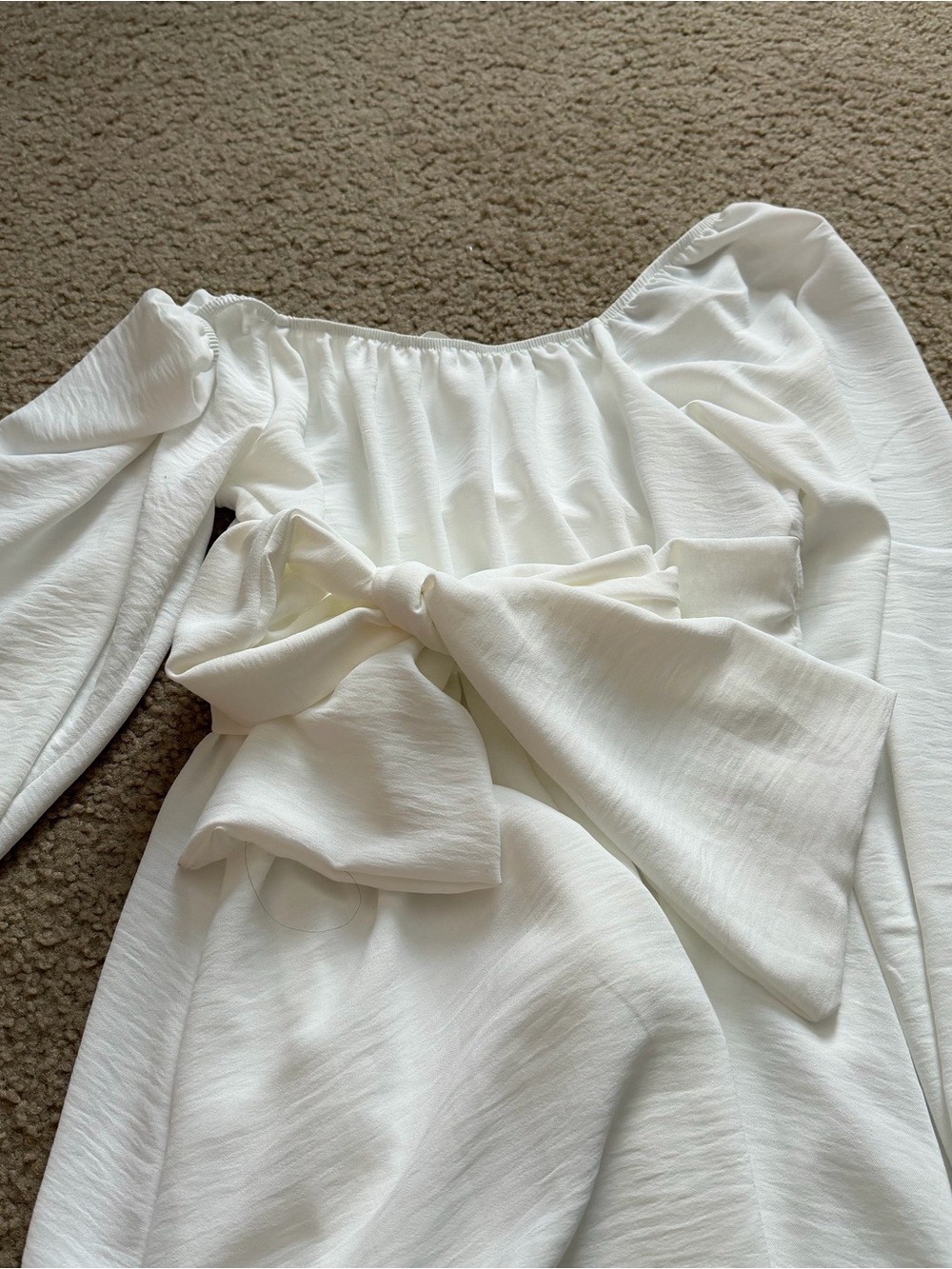 Altar’d State White Puff-Sleeve Mini Dress - Picture 3 of 4